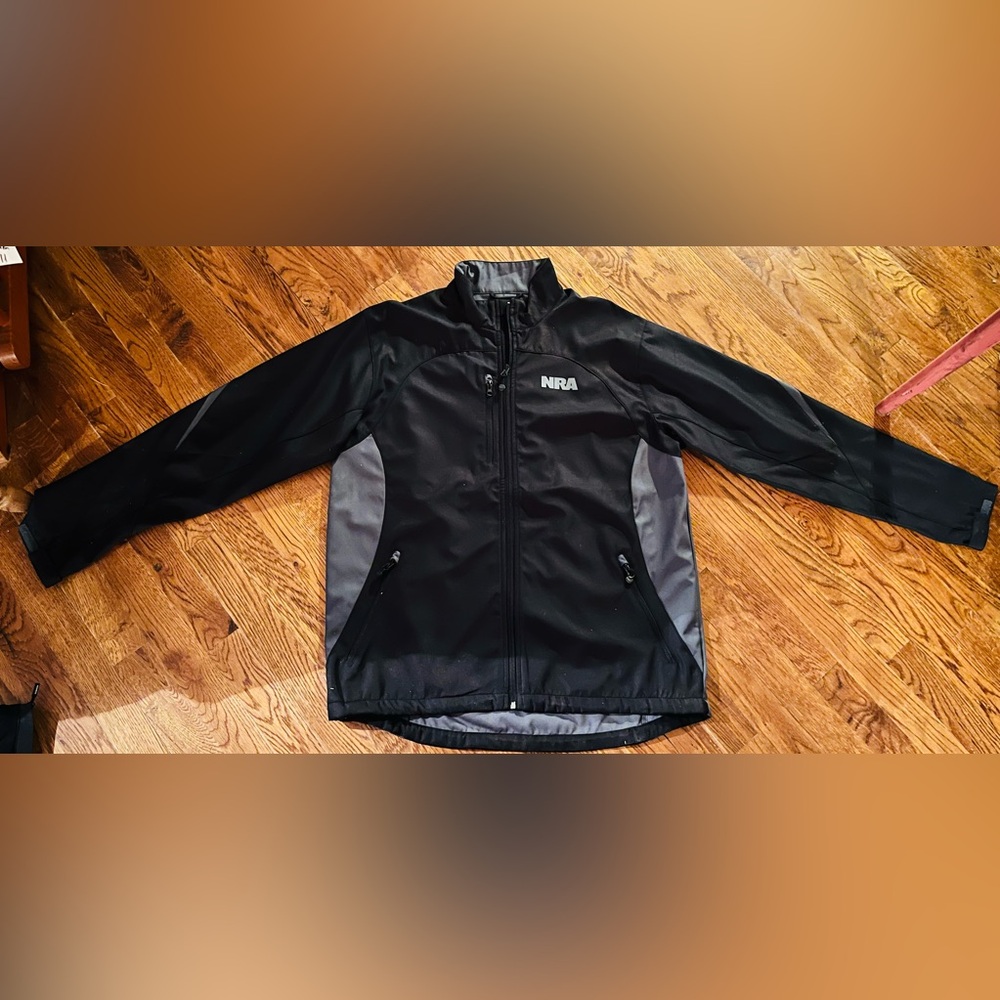 NRA Men’s Jacket, Black/Grey, Size L, EUC